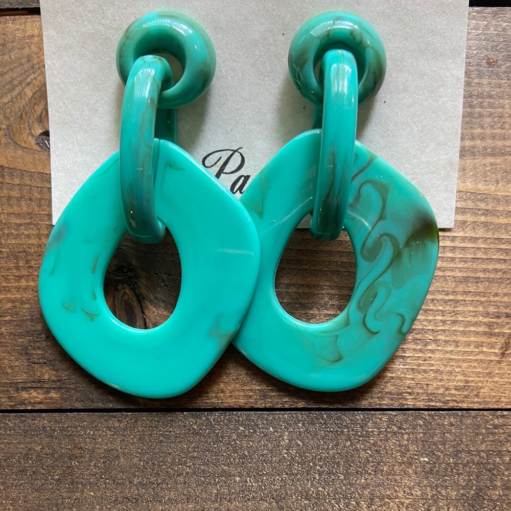 NEW! Boutique TURQUOISE & Brown Resin Earrings! 🌻